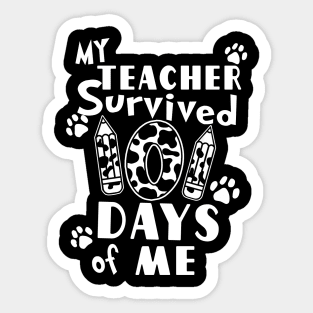 My Teacher Survived 101 days of Me School Dalmatian Dog Sticker